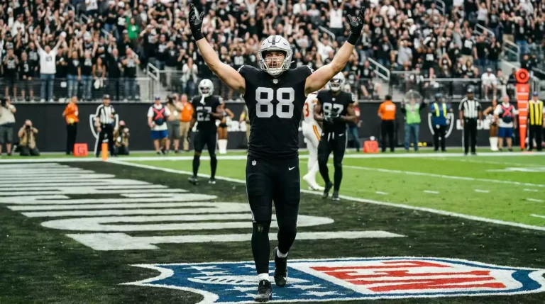 NFL player celebrating after scoring the opening touchdown of a game