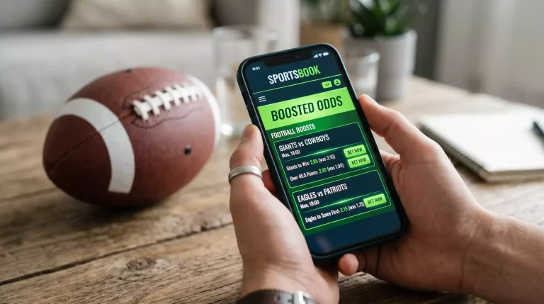 Enhanced odds promotion displayed on a mobile betting app for an NFL touchdown prop