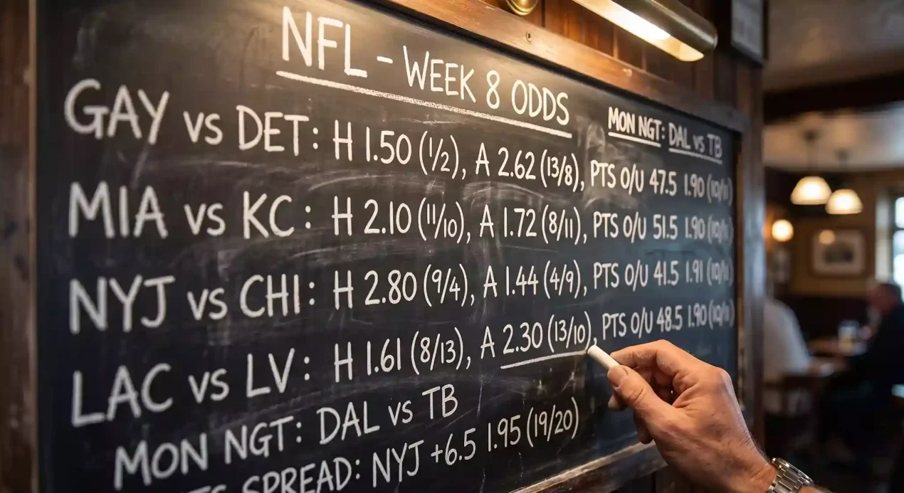 Guide to reading and comparing NFL touchdown odds in decimal and fractional formats